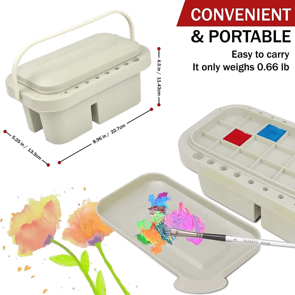 1 Stück Drei-in-Eins Multifunktionale Stiftwaschbox, Kann als Farbpalette, Farbkasten verwendet werden, Einfach zu bedienendes Kunstwerkzeug-Set