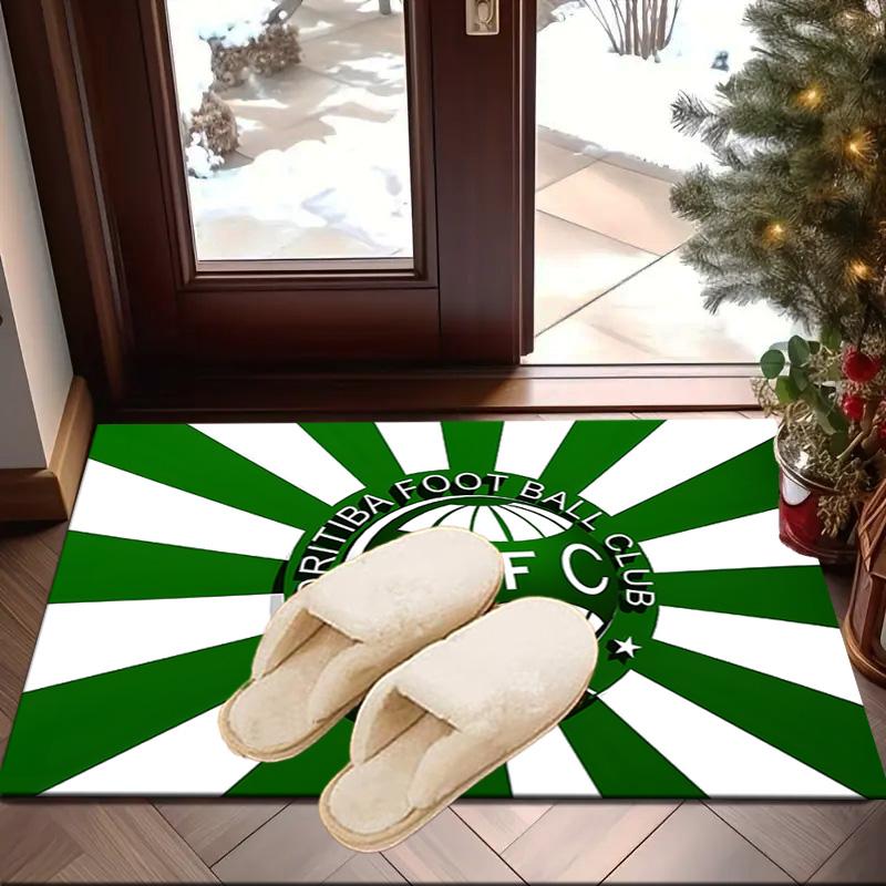 Green Football Club Emblem Printed Area Rug for Office, Chair Rug, Decorative Carpet Floor Mat, Large Size Fan gifts Christmas gifts