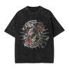 Guns N Roses Skull Floral T Shirts Hip Hop Washed Cotton Harajuku T-Shirts Retro for Men Women Tops Streetwear Printed Tops Tees