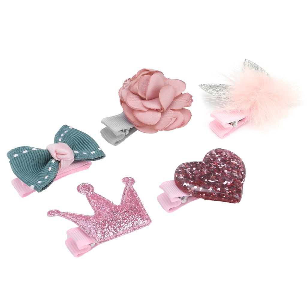Pet Hair Clips Rose Crown Bows Head Flower Hair Pins Set Pet Grooming Accessories Supplies