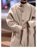 Men's Korean Style Thick Wool Over-the-Knee Trench Coat - Mid-Length, Warm, British Style Winter Jacket