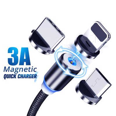 FONKEN 2,4A Magnetyczny kabel USB Kable Micro USB Szybkie ładowanie Okrągły przewód magnetyczny typu C 360