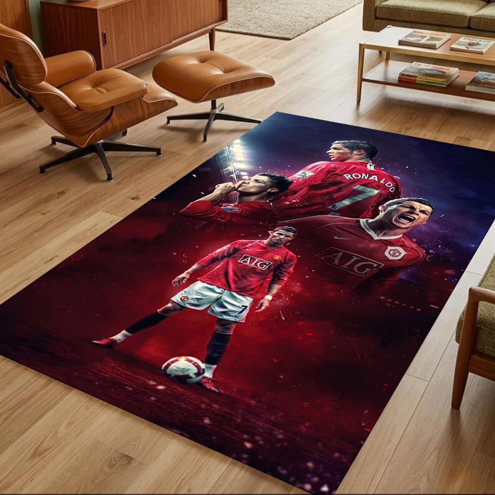 Cristiano Ronaldo Teppich Büroteppich Perfekt für Spielzimmer Balkon Küche Eingangsbereich Rutschfester Teppich Anime Bürodekoration Am besten für Weihnachten
