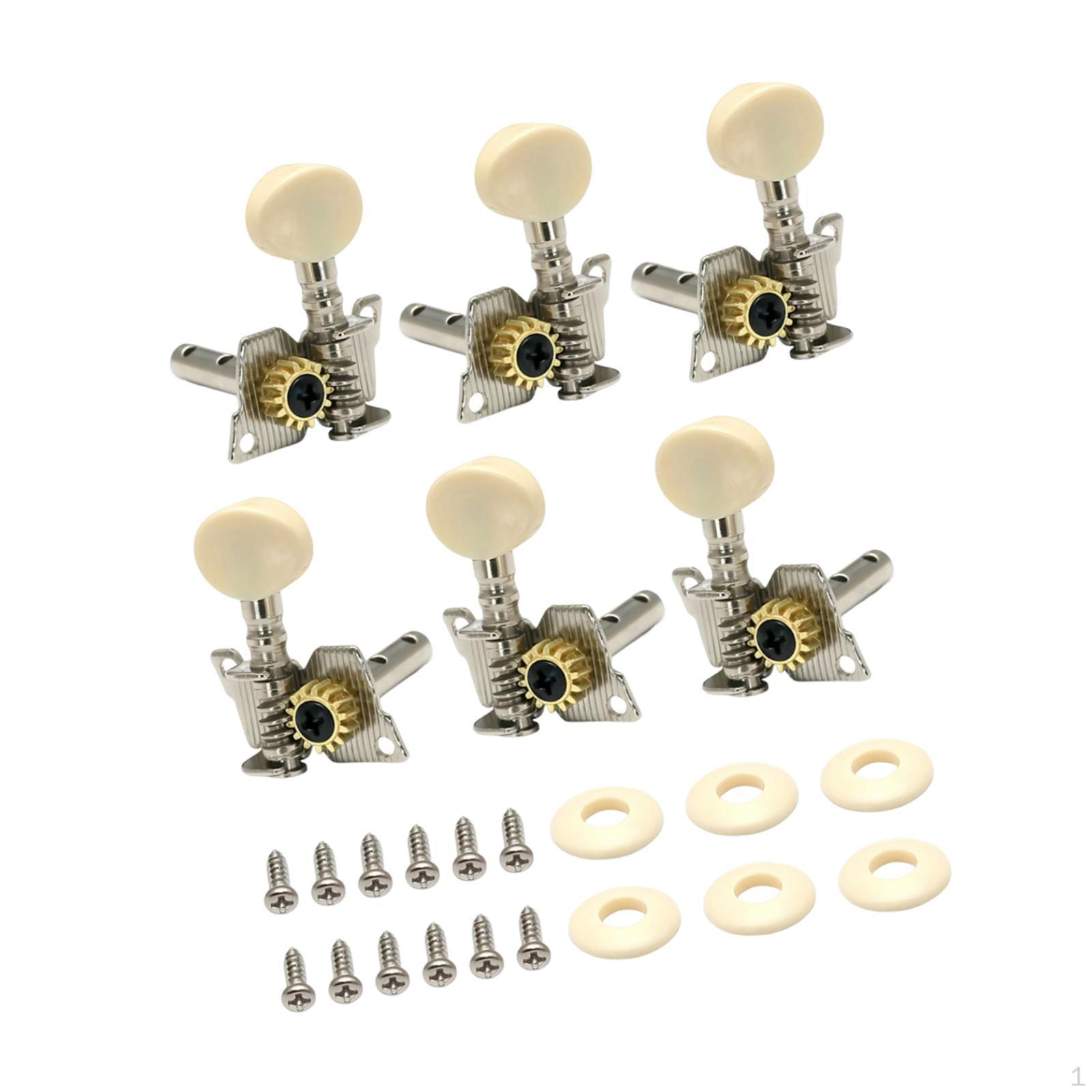 

6Pcs Guitar Machine Head Tuners String Tuning Pegs with 12 Screws Decor Professional