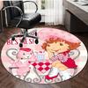 1pc Strawberry Princess1 Print Round Carpet Chair Round Carpet Suitable for Bedroom Living Room Home Decorative Carpet
