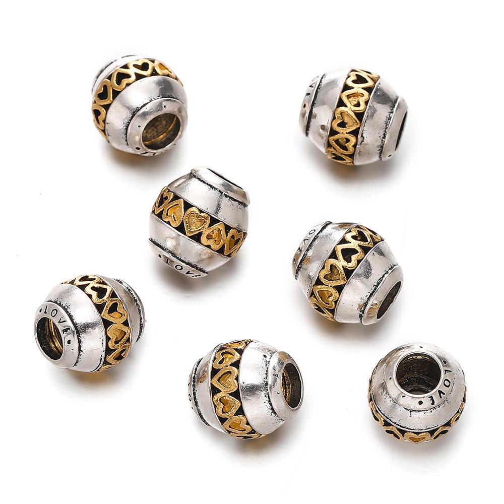 5pcs/lot Alloy Spacer Beads Metal Color Irregular Bead for DIY Jewelry Bracelet Necklace Making Findings Supplies Accessories