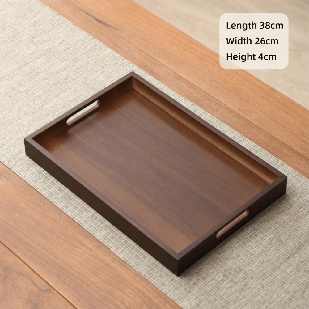 Rectangular Bamboo Wooden Tray With Handle Dessert Pallet Decorate Tray Serving Tray Coffee Table