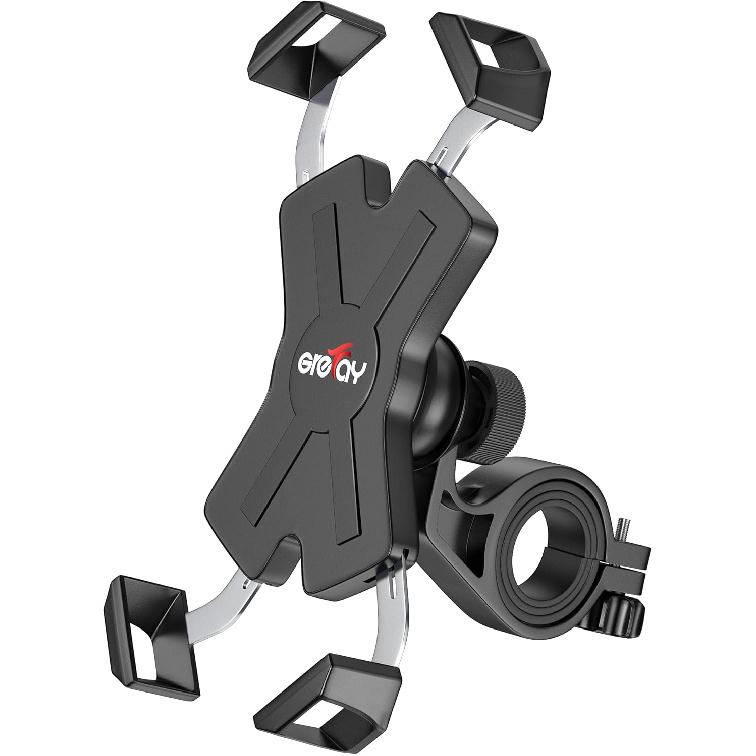 

Bike Phone Mount Metal Motorcycle Handlebar Phone Holder Scooter Phone Clamp for 4.0-7.0 Inch Smartphone with 360° Rotation 1