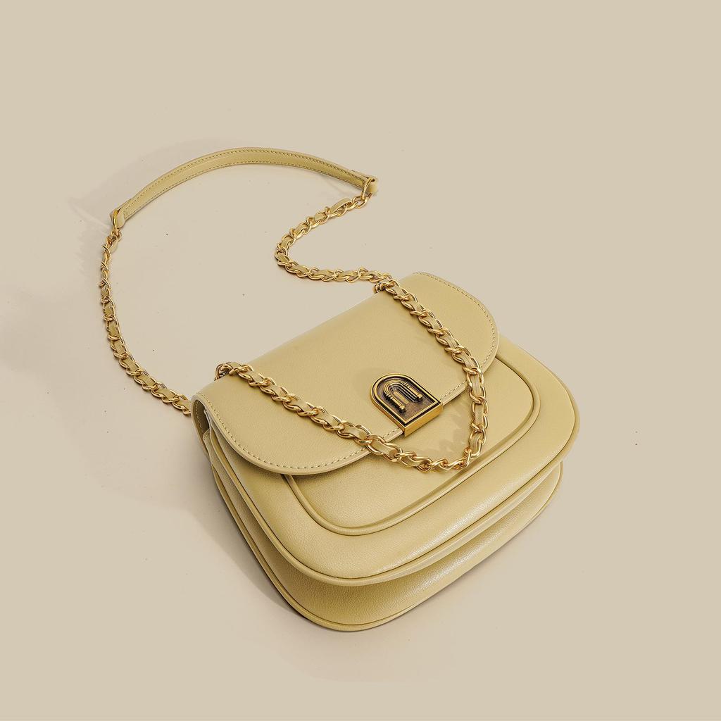 Sac de selle en cuir de vachette printemps 2025: Sac bandoulière et sac à bandoulière colorblock polyvalent