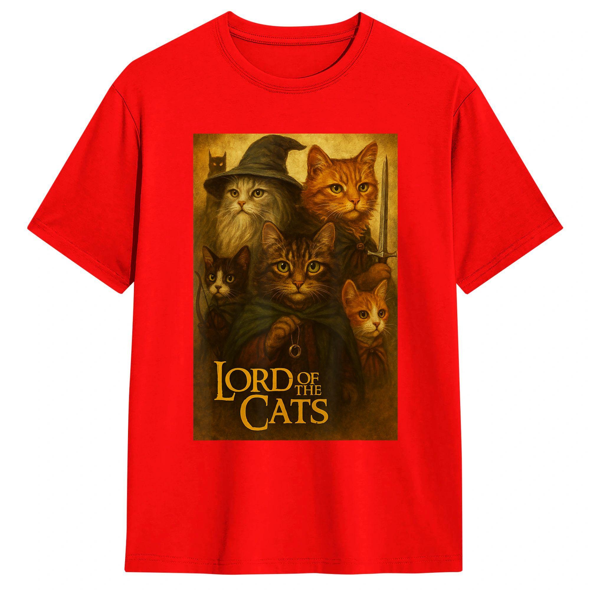 

Футболка Lord of The Cats для мужчин 100% хлопок Смешная футболка Круглый вырез Футболка с коротким рукавом Одежда Большого размера S