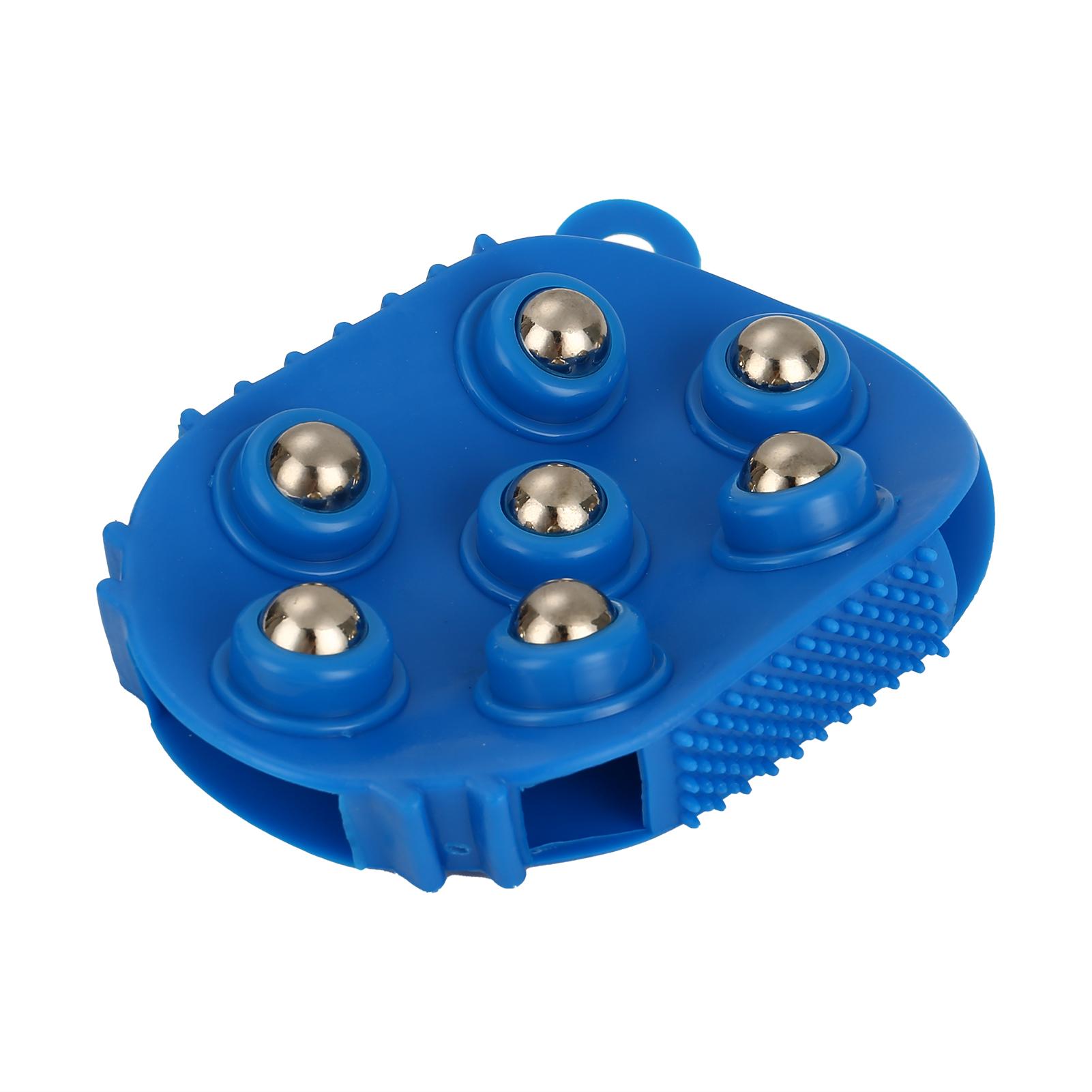 

Lymphatic Drainage Gloves Brush 360 Degree Rotating Steel Ball Massage Brush for Belly Fat Body Shaping синій
