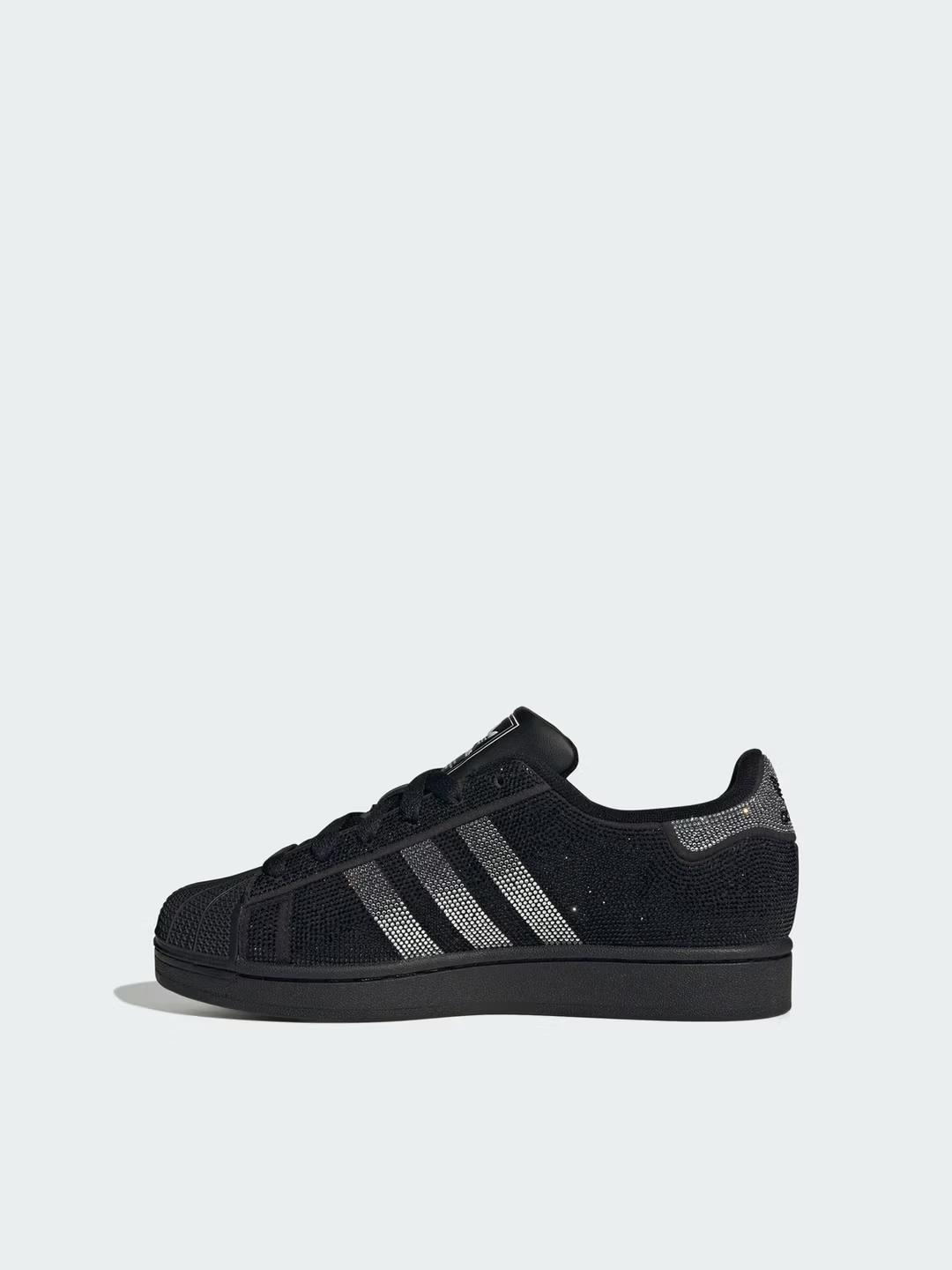 

Adidas SUPERSTAR II классические ретро блестящие туфли с ракушкой на мыске, Adidas Трилистник Adidas IH4200 35.5 чёрный