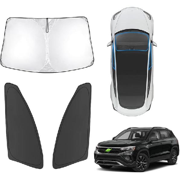 Karltys 3PCS Front And Side Windshield Sun Shade For 2015-2024 2025 Jeep Renegade, Reflective Window Sunshade Fit Renegade, Foldable Sun Shield Sun