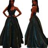 New Tube Top Shiny Long Swinging A-shaped Thin Evening Dress