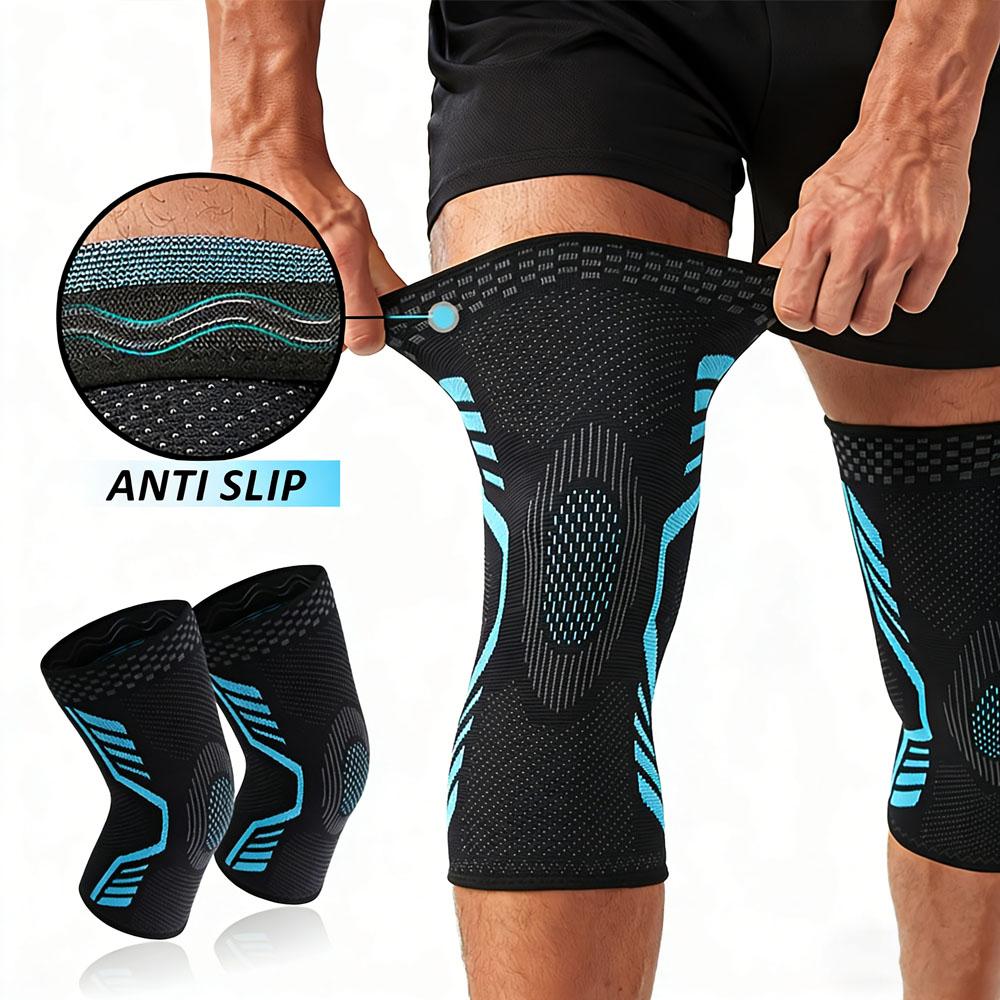 2PCS Compression Knee Support Sleeve Elastic Knee Pads Brace Springs Gym Sports Protector Basketball Volleyball Run