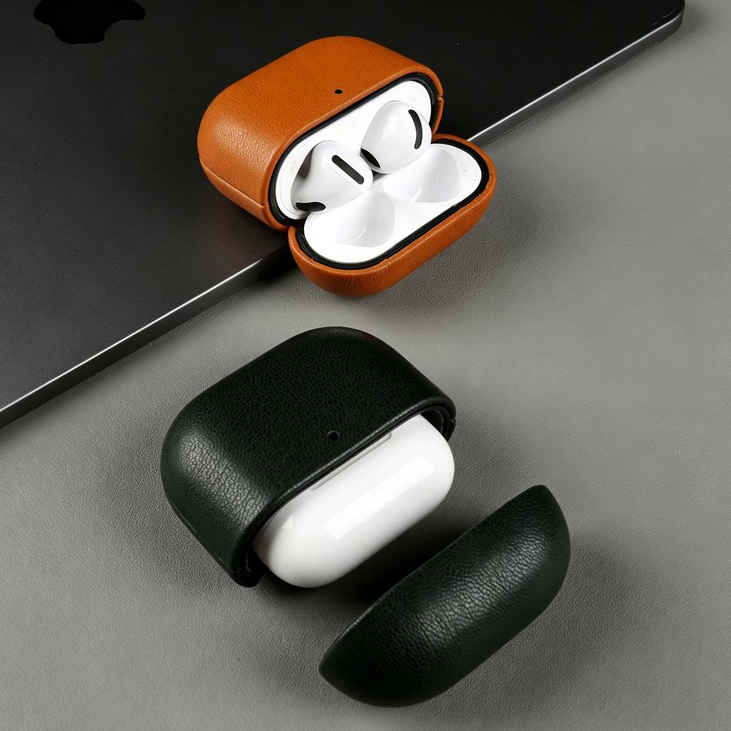 Earphone Case for Airpods Pro 2 3 Pro3 Pro2 for Airpods 4 Wireless Bluetooth Biobased Eco-Friendly Leather Hard Headphone Box