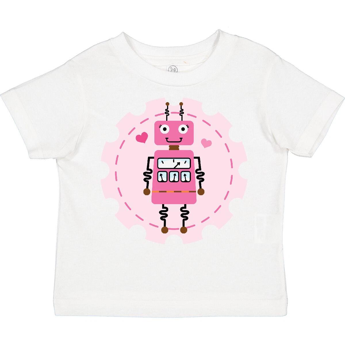Inktastic Robotics Girl Robot Gear Toddler kids boys T-Shirt Lover Funny Child Preschooler 100
