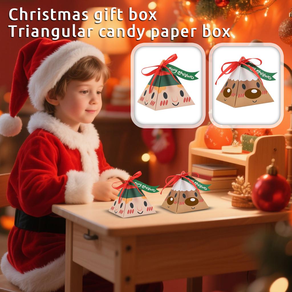 50-piece Christmas Gift Box Triangular Candy Box