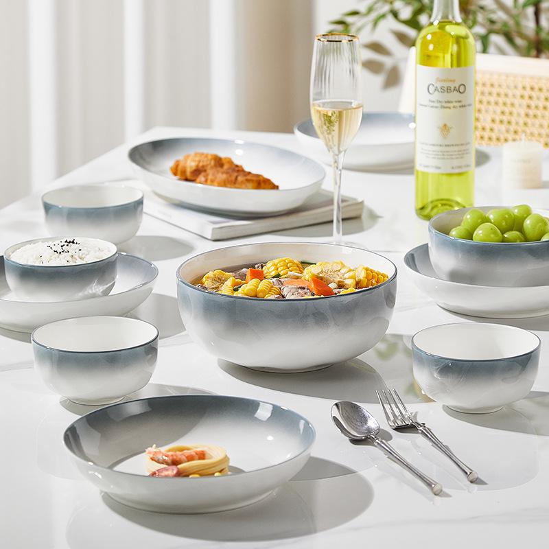 Verdicktes Anti-Verbrühungs-Keramik-Geschirrset mit Schüsseln und Tellern