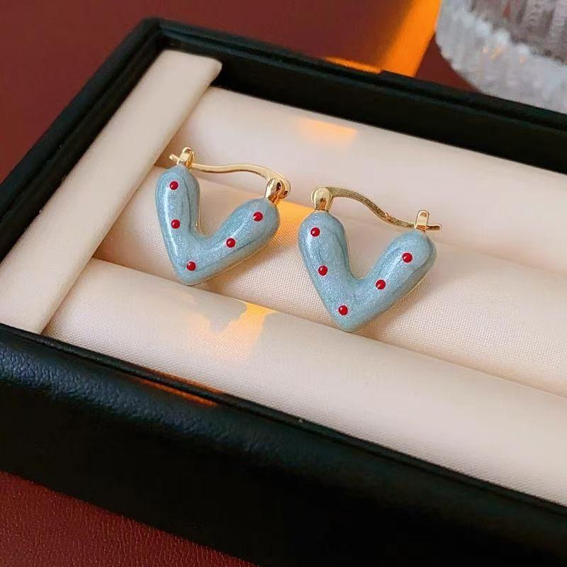 

Персонализированные Креативные Красные в Горошек Синие Серьги с Любовью для Женщин Высококлассные Универсальные Милые и Романтичные Летние Пляжные Аксессуары