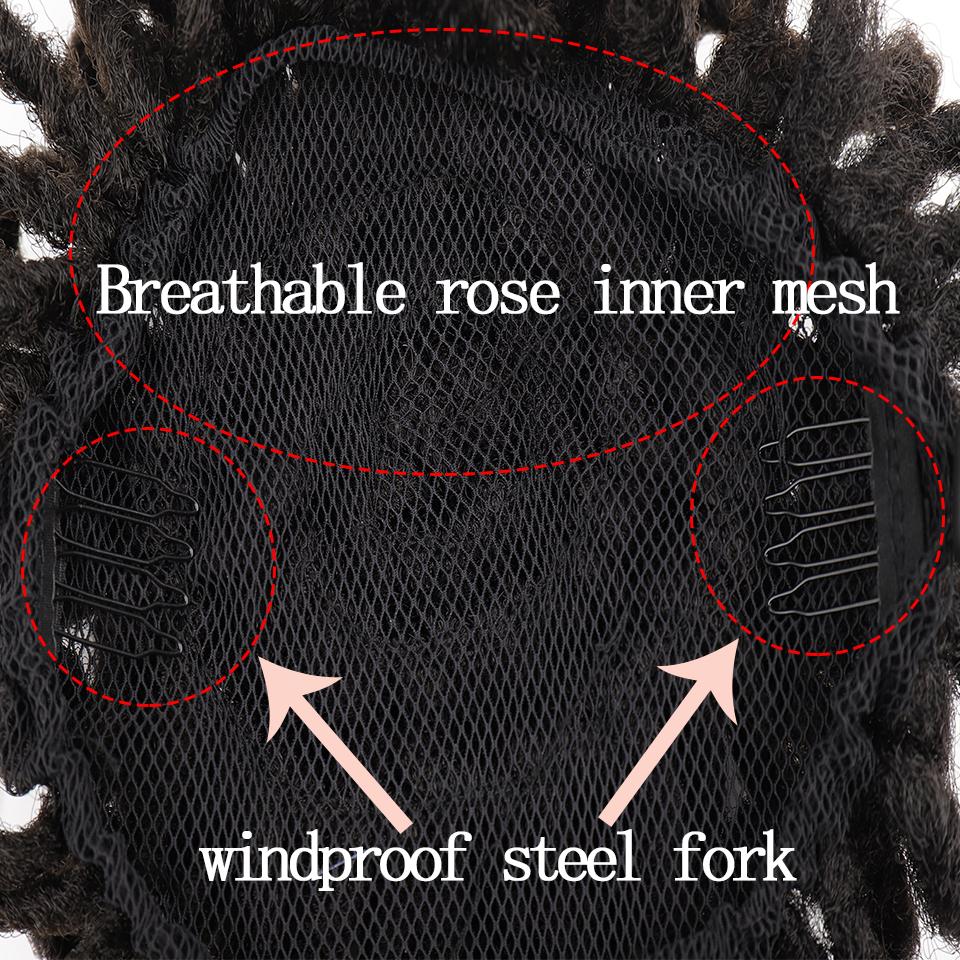 Synthetic DreadLock Hair Bun Band Faux Locs Afro Chignon Drawstring Ponytail Clip In Hairpiece For Fake Hair Black Women