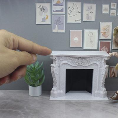 Mini Chimenea Modelo Juguete para 1:12 Casas de Muñecas Realistas Juego de Simulación Exhibición Chimeneas Estilo Europeo Hogar Modelo Accesorios Atrezzo de Fotografía