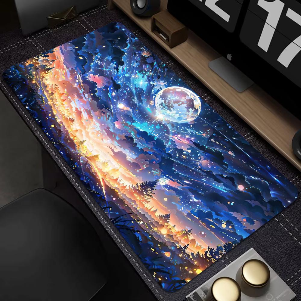 Moon Scenery Mouse Pad Large Computer Office Game Table Mats Xxl Rubber AntiSlip Gaming Keyboard Mousepads Long Desk Pads