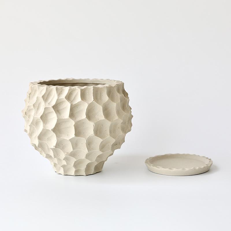 Creative Ceramic Succulent Pot for Phalaenopsis & Cyclamen - Rough Pottery Ornament