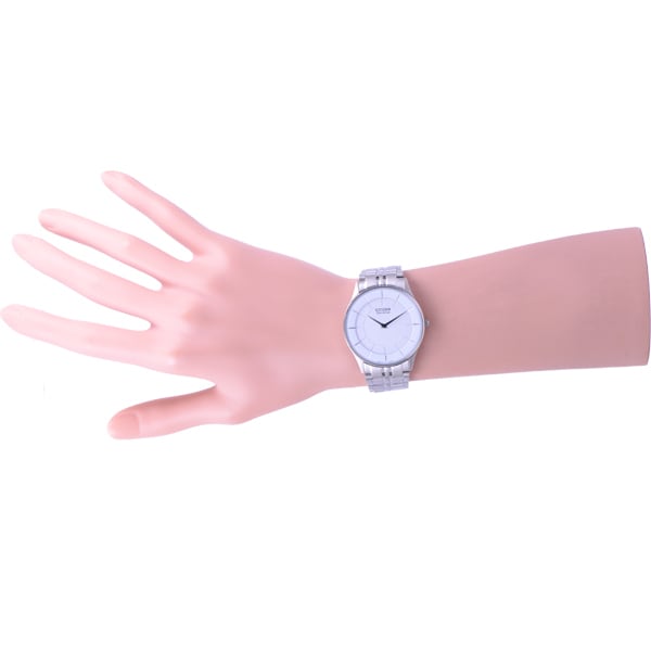 Citizen AR3010-65A pentru bărbați (Ceas CITIZEN STILETTO Eco-Drive) Ceas rotund argintiu inoxidabil analog