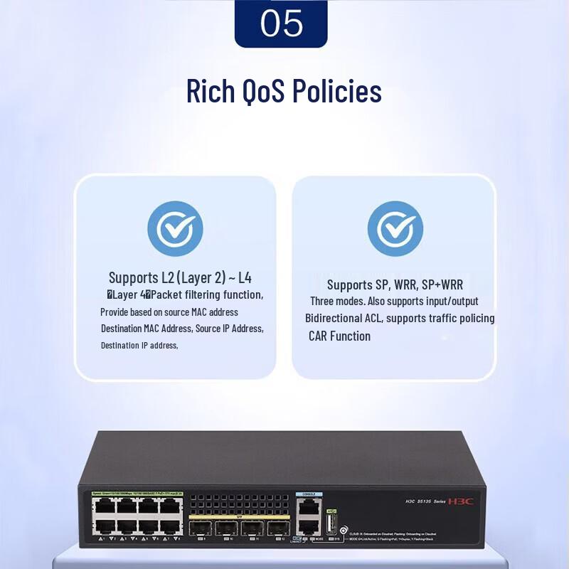 H3C S5135S-8FP4S-EI-Q Gigabit PoE Switch