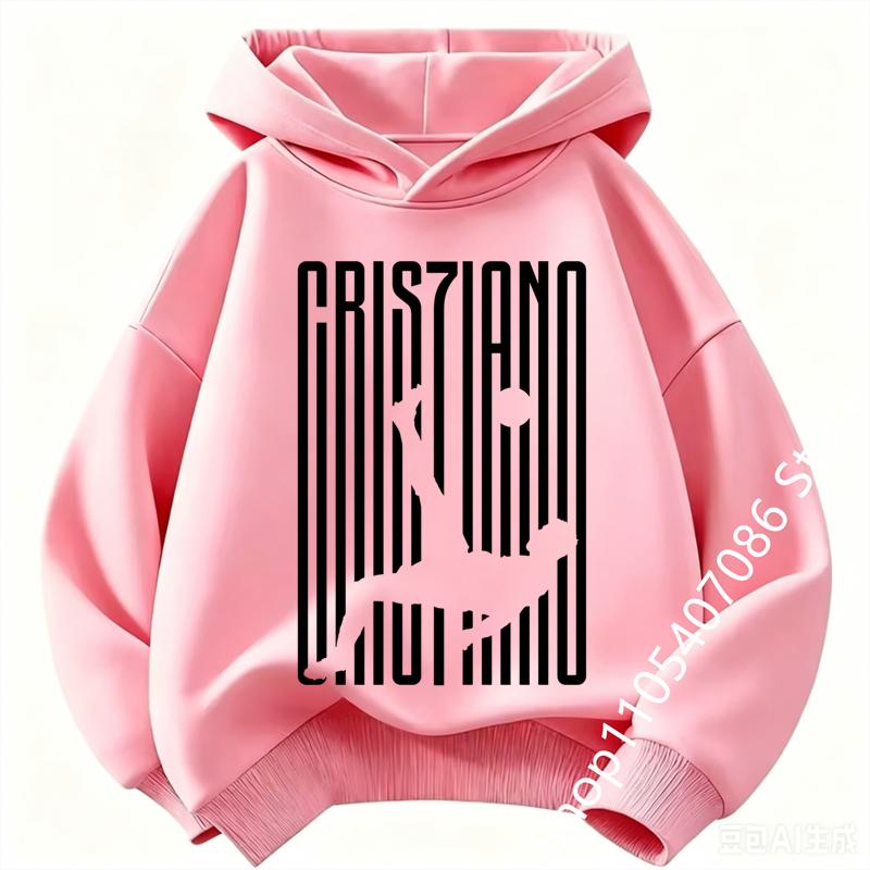 Boys Cristiano Ronaldo Hoodie CR7 Football Player Graphic Hooded Sweatshirt Kids Casual Long Sleeve Sport Pullover
