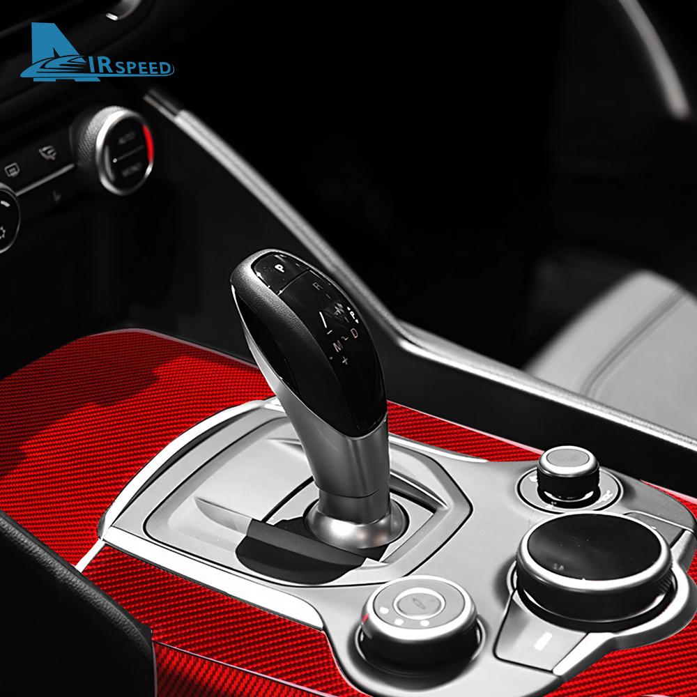 Real Soft Carbon Fiber Sticker For Alfa Romeo Giulia 952 2015-2019 Stelvio 949 2017-2019 LHD RHD Car Gear Shift Outer Panel