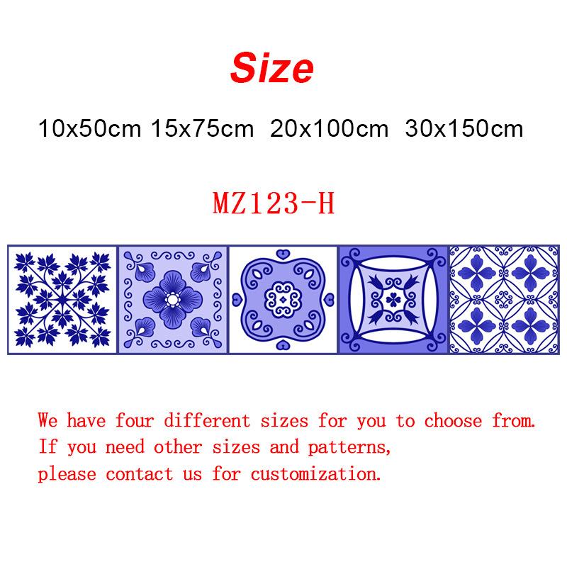 Purple Flower Pattern Strip Tiles Floor Wall Sticker Kitchen Bathroom Furniture Renovation Home Decor Wallpaper Peel & Stick Art Mural