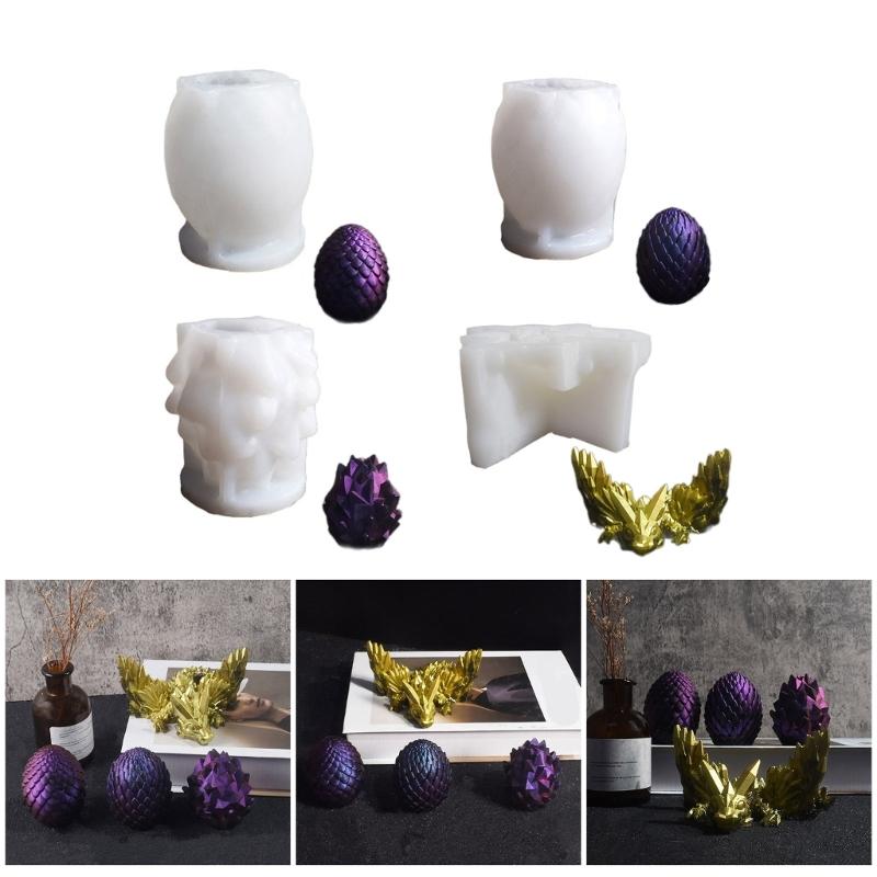 Silicone Crystal Dragon Mold Realistic Dragon Figurines Crafting Mould Animal Epoxy Resin Molds for Handmade Crafts