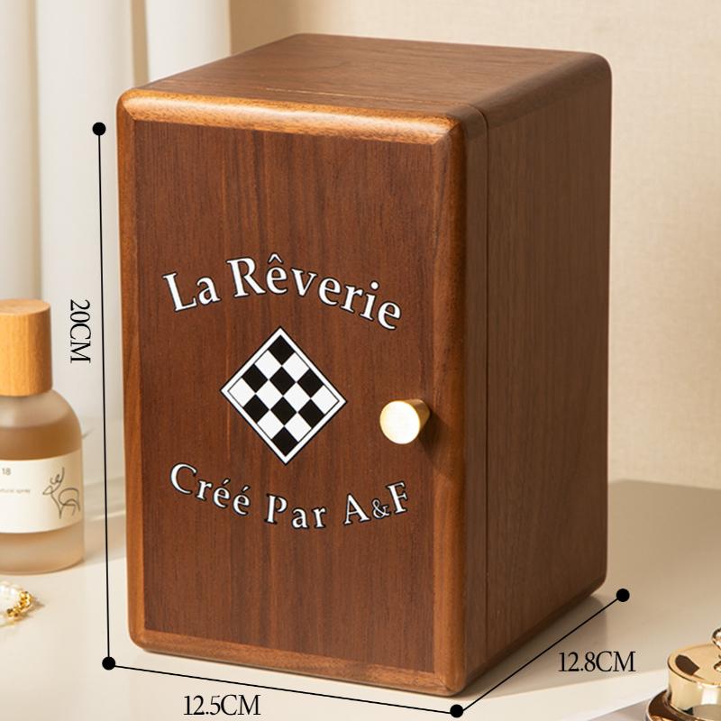 Vintage Wooden Jewelry Box Multi Layer Drawer Jewelry Storage Boxes Multifunctional Necklace Ring Earring Organizer Box