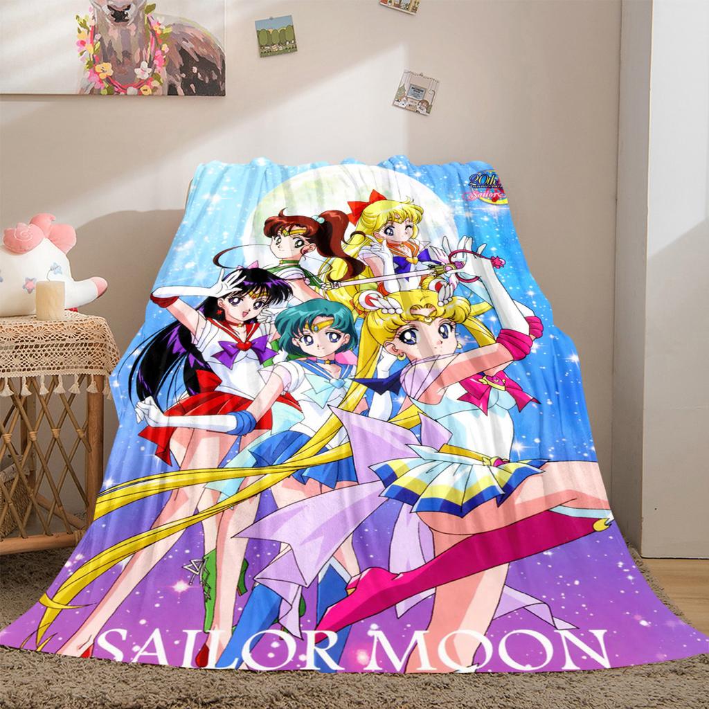 Japanese anime cute cartoon theme Sailor Moon Tsukino Usagi blanket suitable for home beds, sofa covers, office nap, outdoor warm blankets O8