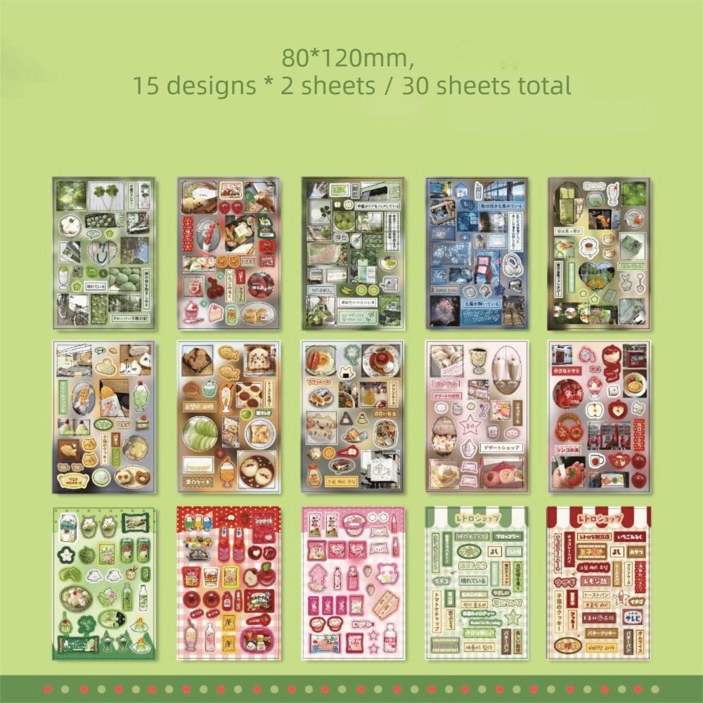 Cute DIY Decorative Stickers Japanese Showa Style Scrapbook Stickers Journal Decoration A