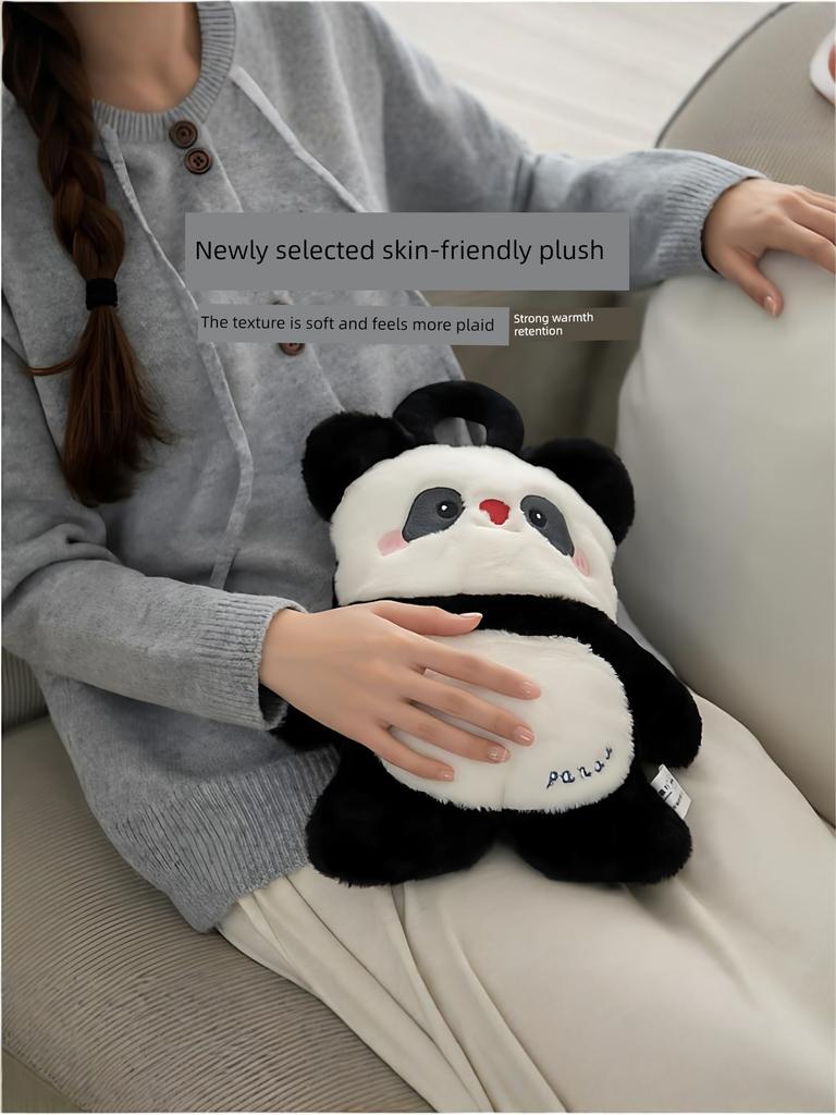 Borsa dell'acqua calda Scaldamani Invernale Standard Nazionale Ricaricabile Peluche Panda Scaldamani con Doppie Tasche per le Mani Staccabile Portatile Cartone Animato Scaldamani