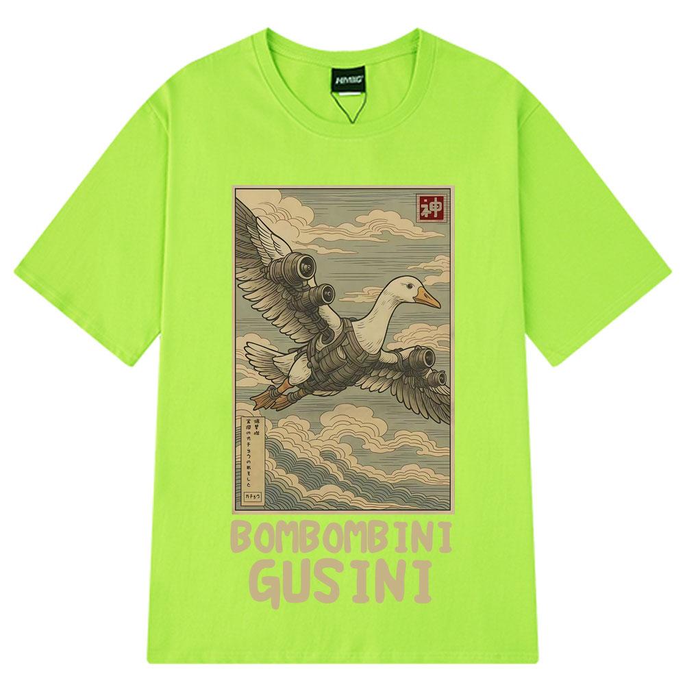 Bombombini Gusini Brainrot T-Shirt Funny Ukiyo-E Japanese Art Italian Brainrot Meme T Shirt Cotton Unisex Harajuku T-Shirts Tops