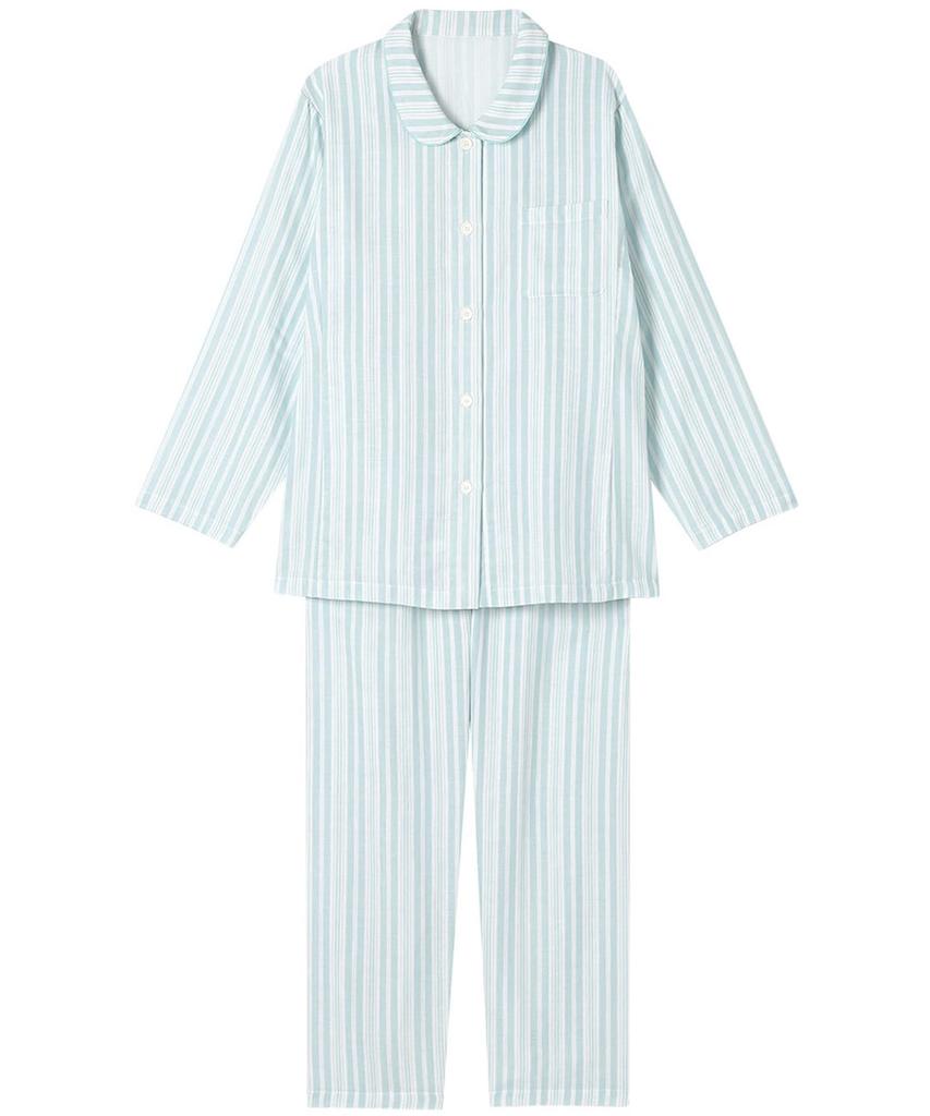 EP8070 Long Sleeve Pajamas with Cotton Double Gauze Wing/Wacoal Women's Pants, 100% (Body),
