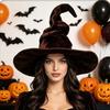 Velký Široký Okraj Čarodějnický Klobouk Gotický Cosplay Čarodějnická Čepice Halloween Kouzelnická Čepice Role Play