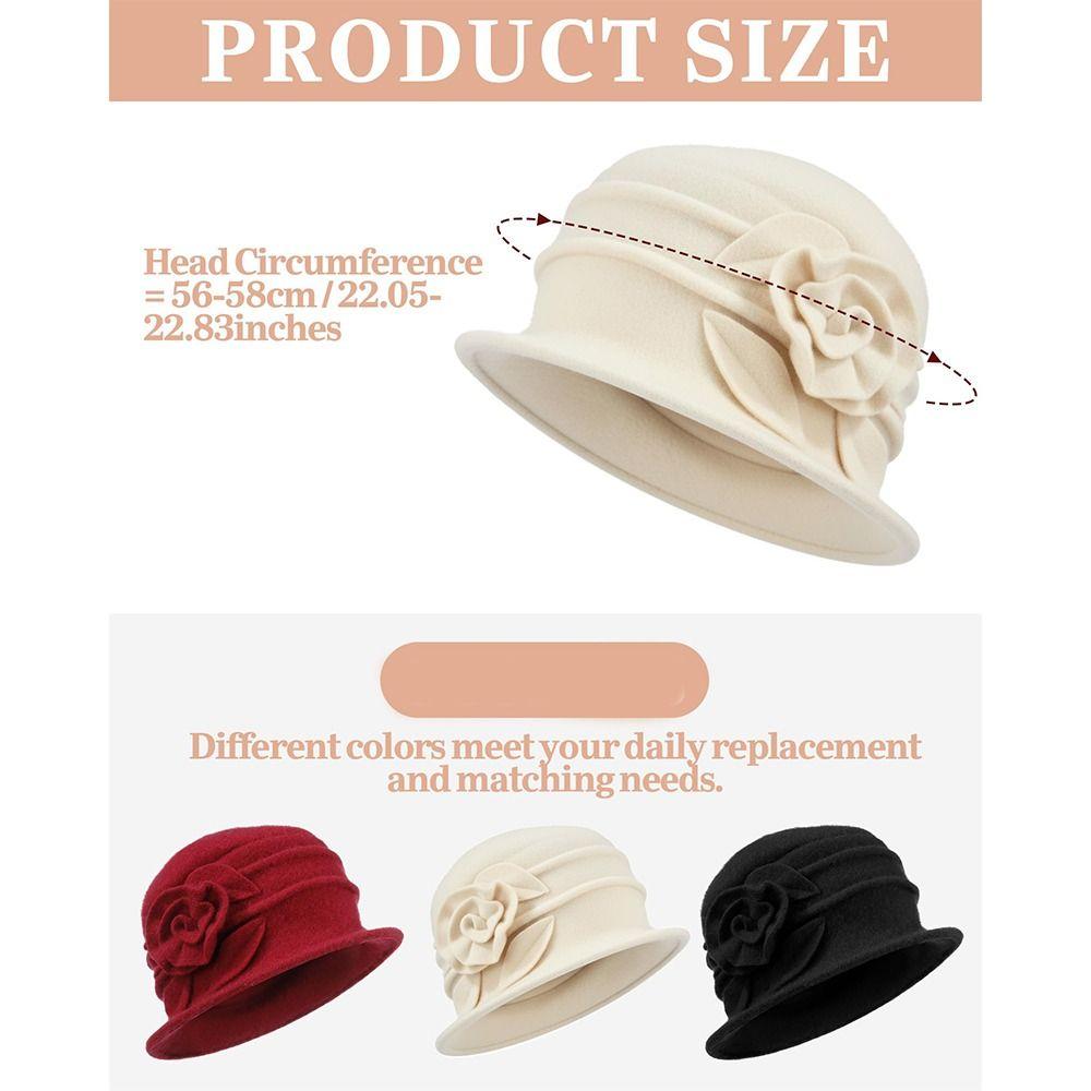 French Winter Beret Hat 3D Floral Fleece Winter Cap Hot Church Hat  for Women