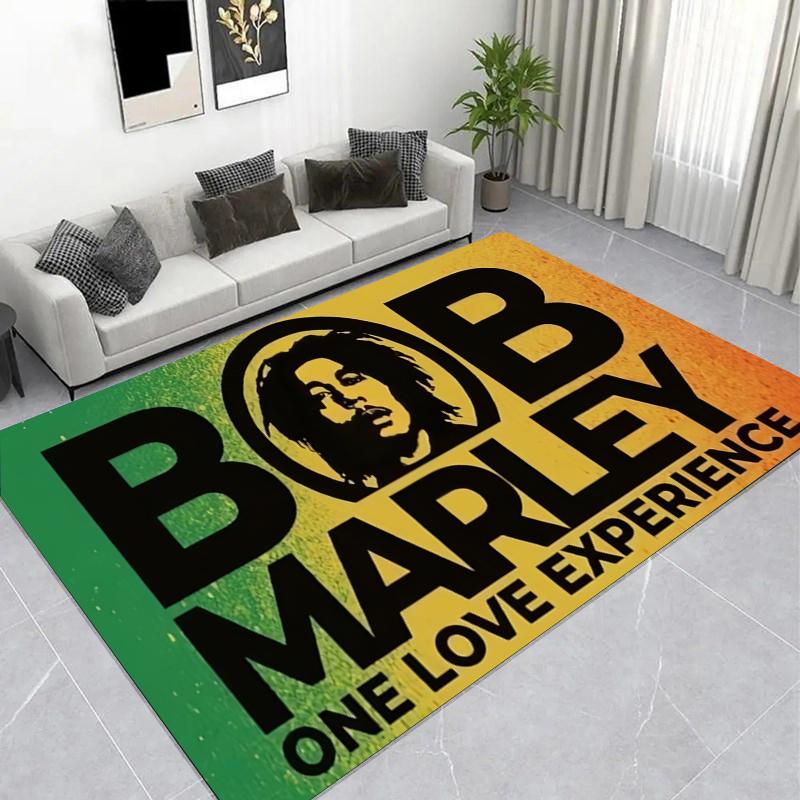 Reggae Musician Live Concert Print Area Rug, Non-Slip Music Themed Floor Mat