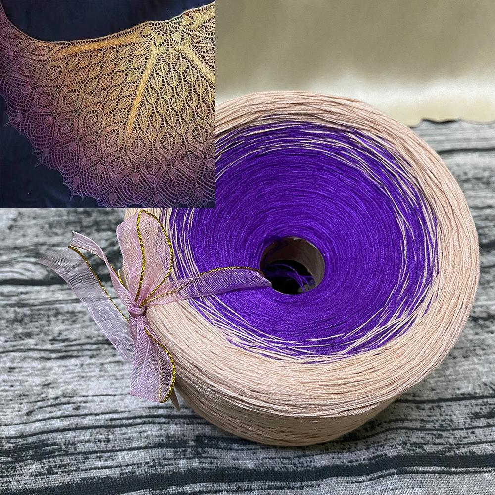 300g Pure Cotton Cake Thread Gradient Long Section Dyed No. 8 Lace Thread for DIY Hand-knitted Shawl Short-sleeved Skirt Blanket