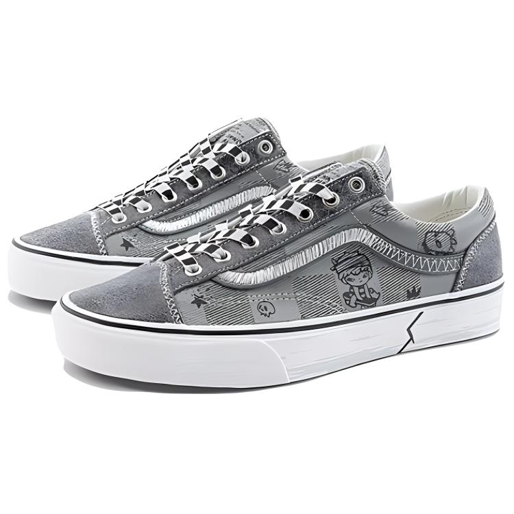 Vans Hirono X  Ua Style 36 Fun Print Low-Top Skate Shoes Unisex Sneakers Gray VN000CDEN43