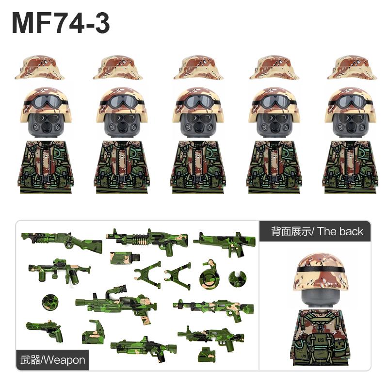 WW2 Soldiers U.S Army Special Forces Camouflage Figures Building Blocks City Police Military Weaponos Gun Bricks