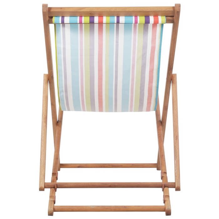 VidaXL Chaise Plage Pliante Tissu Multicolore Jardin Terrasse Balcon Fauteuil 44002