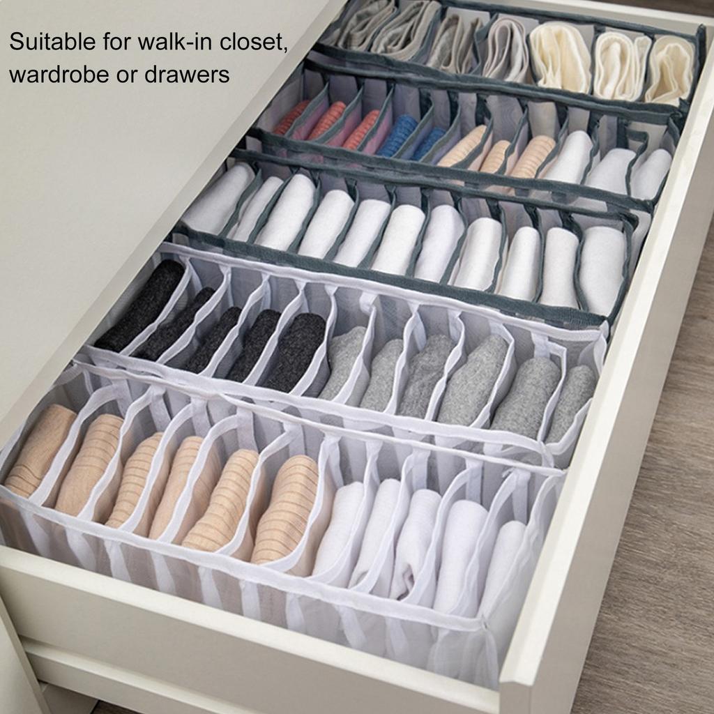3PcsCelsiusSet Foldable Underwear Storage Box with Compartments Socks Bra Drawers Divider