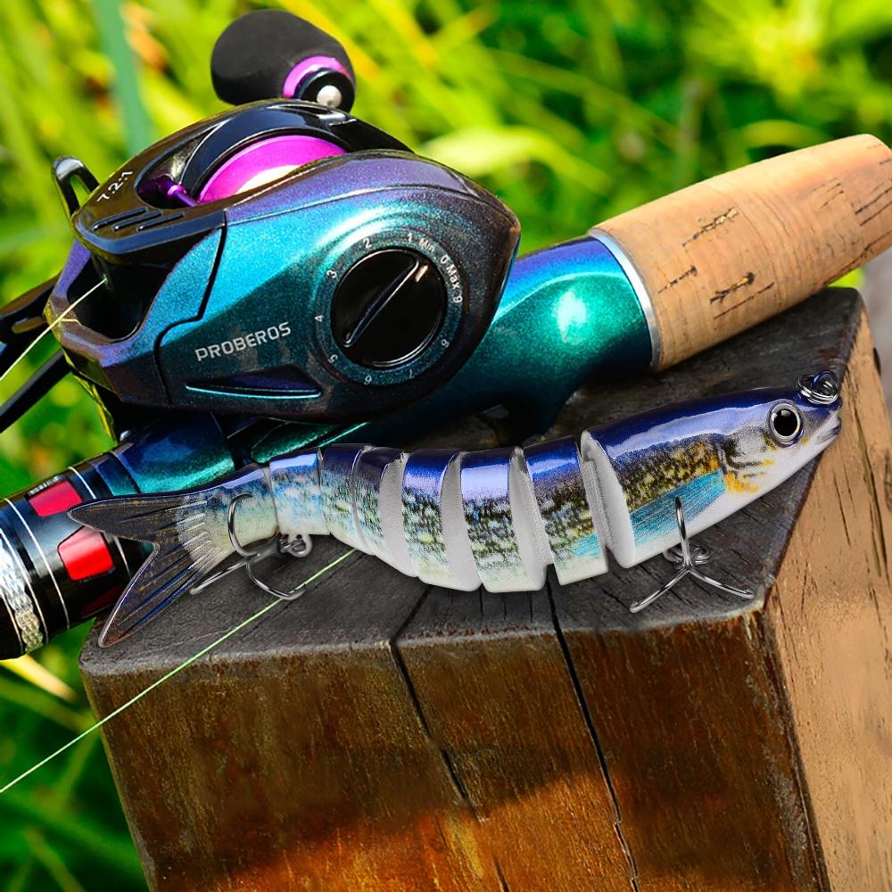 1PC [Ready Stock] 8 Sections Fishing Lure 13.5cm/19g 10cm/15.5g Jointed Swimbait Sinking Trout Wobbler Bait 6# Hook Fishing Tackle
