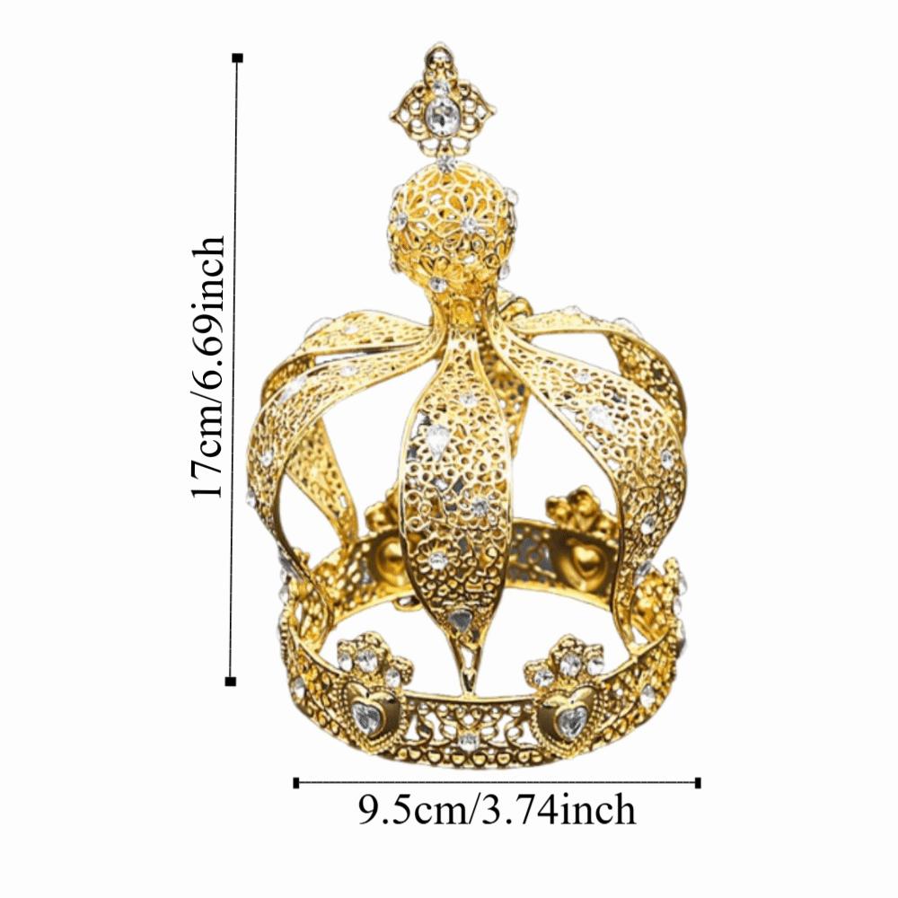1/2Pcs Baroque Rhinestone Crown Creative Bridal Headband Crown Cake Topper  Birthday Gift